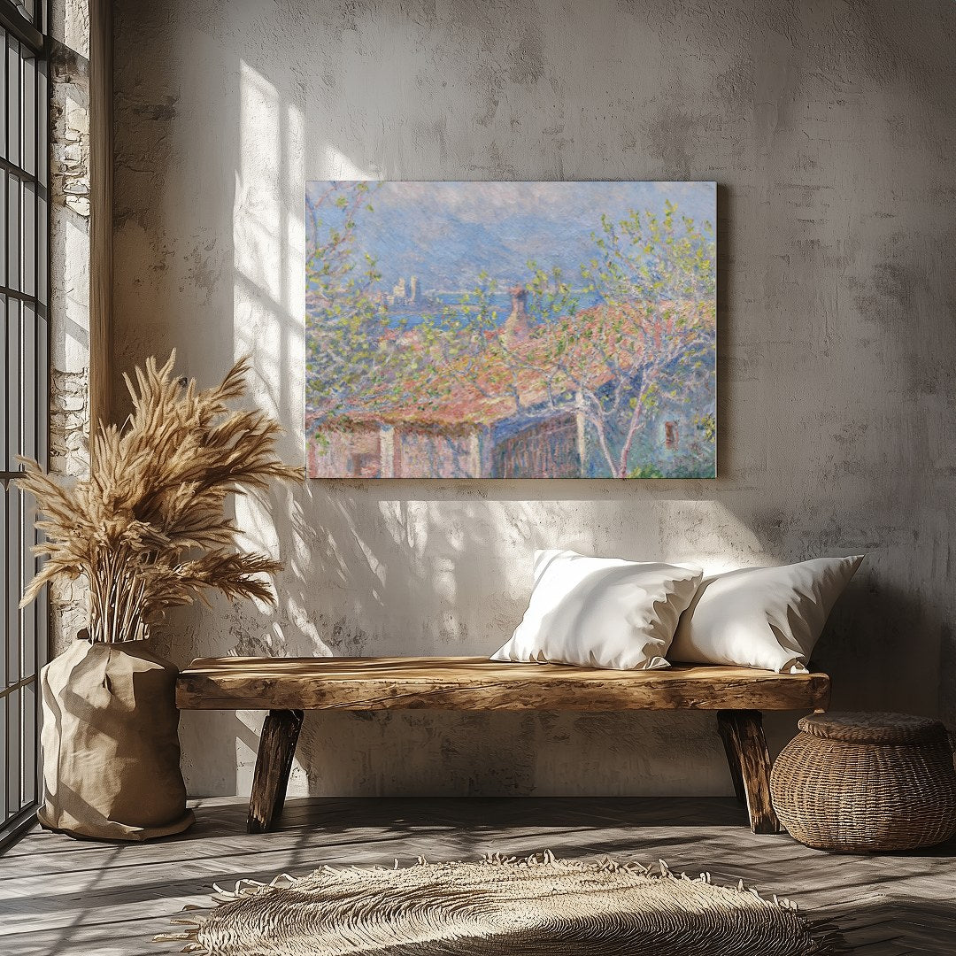 This exquisite artwork captures the tranquility of a springtime countryside, featuring a charming for Veranda