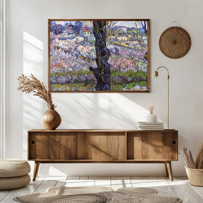 Capture the tranquility of a spring orchard with this enchanting artwork. Through intricate for Sitting Area