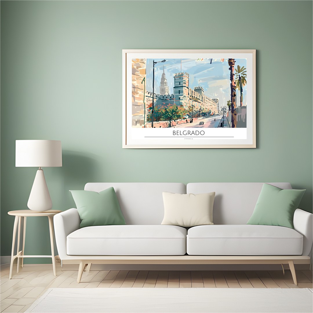 Capture the tranquil beauty of Belgrade's historic streets with this exquisite wall art. The for Hall