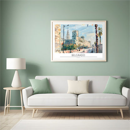 Capture the tranquil beauty of Belgrade's historic streets with this exquisite wall art. The for Hall