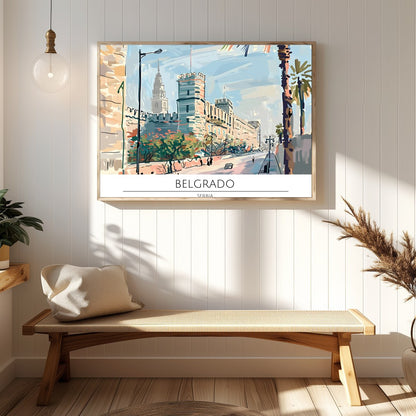Capture the tranquil beauty of Belgrade's historic streets with this exquisite wall art. The for Hallway