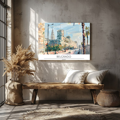 Capture the tranquil beauty of Belgrade's historic streets with this exquisite wall art. The for Veranda