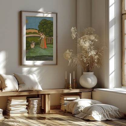 Immerse yourself in the tranquility of nature with this exquisite painting, where a gracefully for bedroom