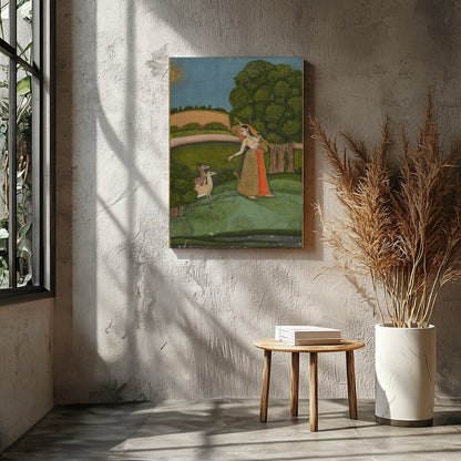 Immerse yourself in the tranquility of nature with this exquisite painting, where a gracefully for Entrance