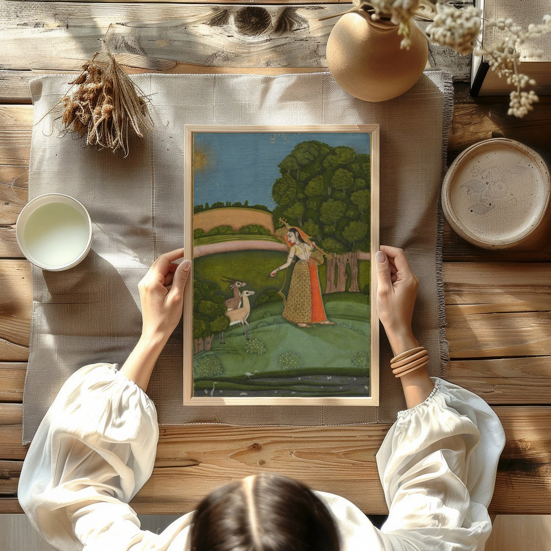 Immerse yourself in the tranquility of nature with this exquisite painting, where a gracefully for Kitchen