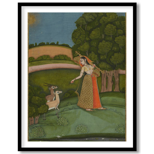 Immerse yourself in the tranquility of nature with this exquisite painting, where a gracefully for room