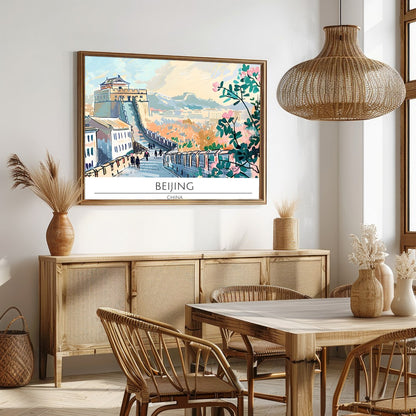 Capture the tranquil beauty of a walk along the Great Wall with this stunning piece showcasing for Dining
