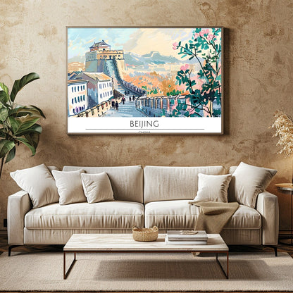 Capture the tranquil beauty of a walk along the Great Wall with this stunning piece showcasing for Family Room
