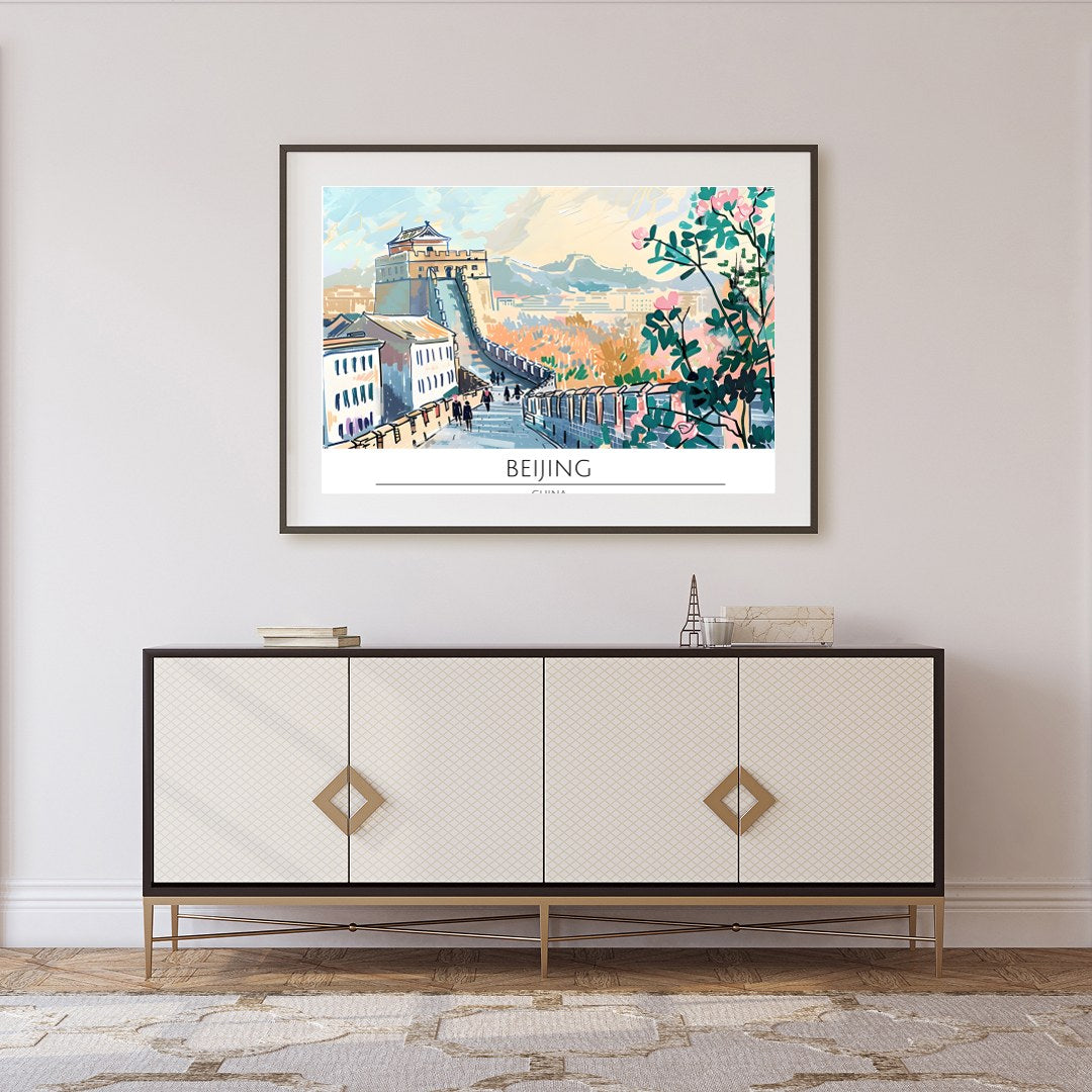 Capture the tranquil beauty of a walk along the Great Wall with this stunning piece showcasing for Foyer