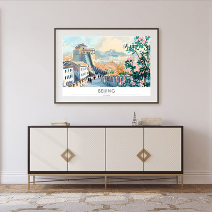 Capture the tranquil beauty of a walk along the Great Wall with this stunning piece showcasing for Foyer