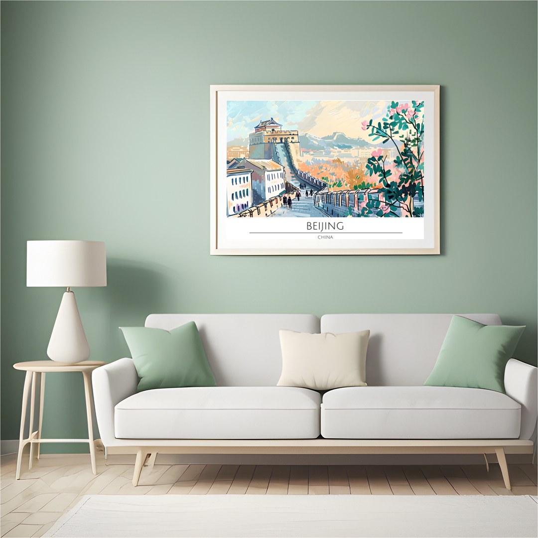 Capture the tranquil beauty of a walk along the Great Wall with this stunning piece showcasing for Hall