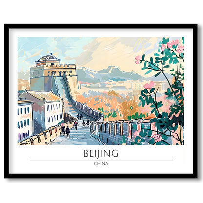 Capture the tranquil beauty of a walk along the Great Wall with this stunning piece showcasing for place