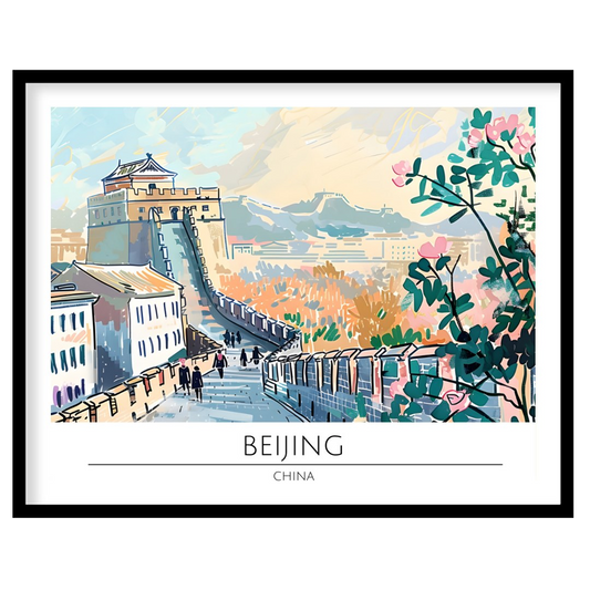 Capture the tranquil beauty of a walk along the Great Wall with this stunning piece showcasing for place