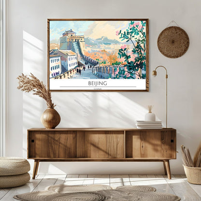 Capture the tranquil beauty of a walk along the Great Wall with this stunning piece showcasing for Sitting Area