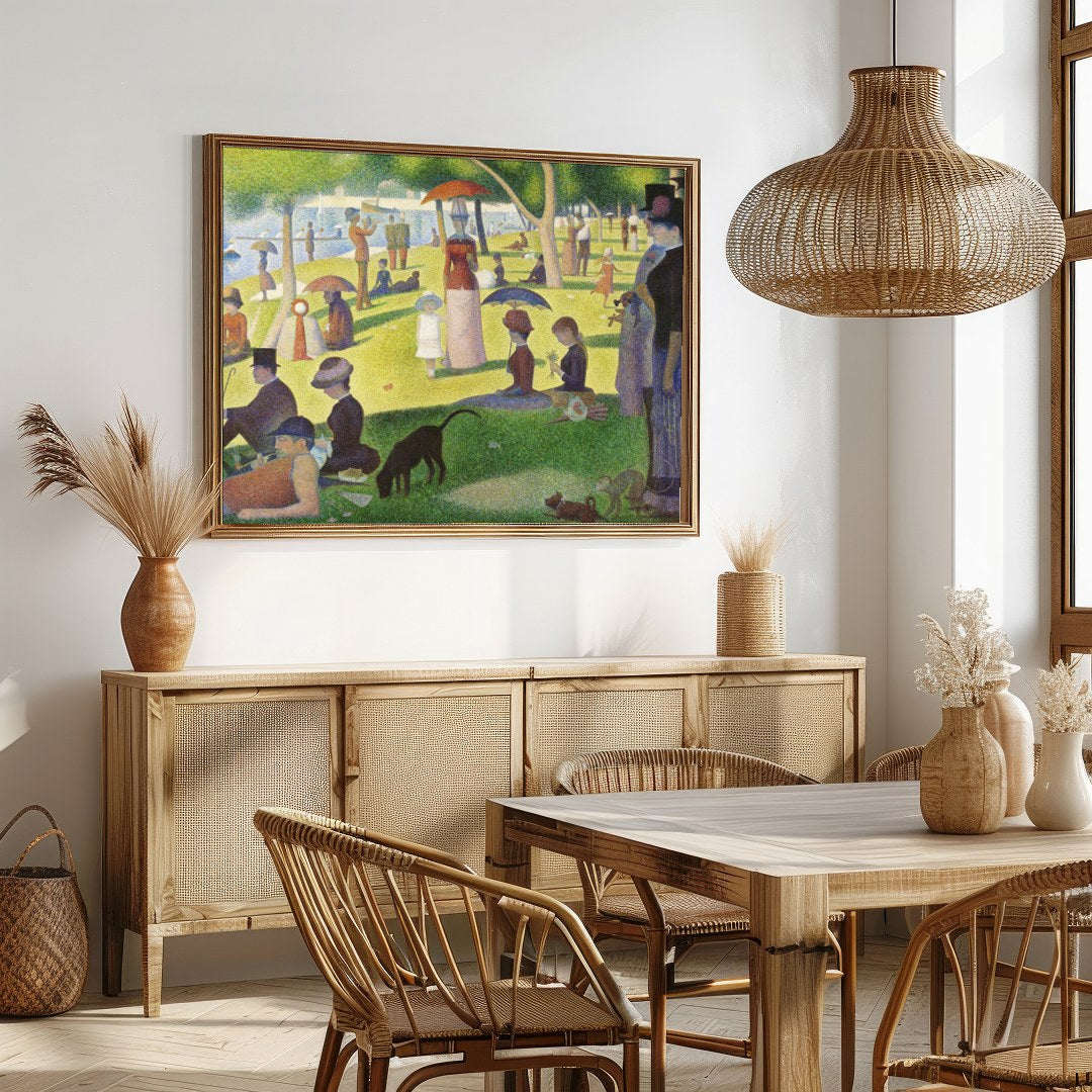 Experience a timeless leisure moment with this captivating artwork depicting a tranquil afternoon for Dining