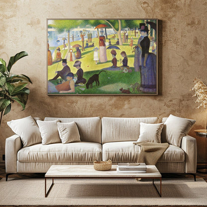 Experience a timeless leisure moment with this captivating artwork depicting a tranquil afternoon for Family Room