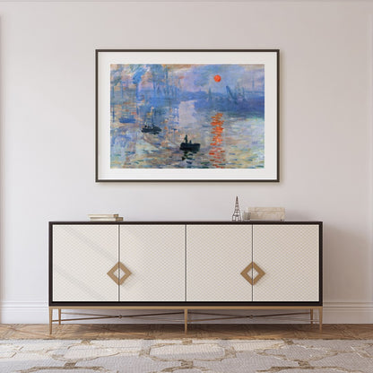 This exquisite artwork captures the ethereal beauty of a sunrise over an industrial harbor. The for Foyer