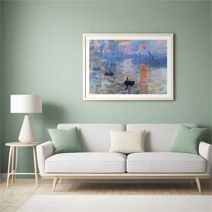 This exquisite artwork captures the ethereal beauty of a sunrise over an industrial harbor. The for Hall