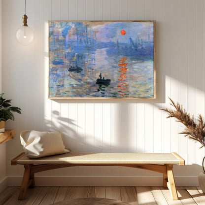 This exquisite artwork captures the ethereal beauty of a sunrise over an industrial harbor. The for Hallway