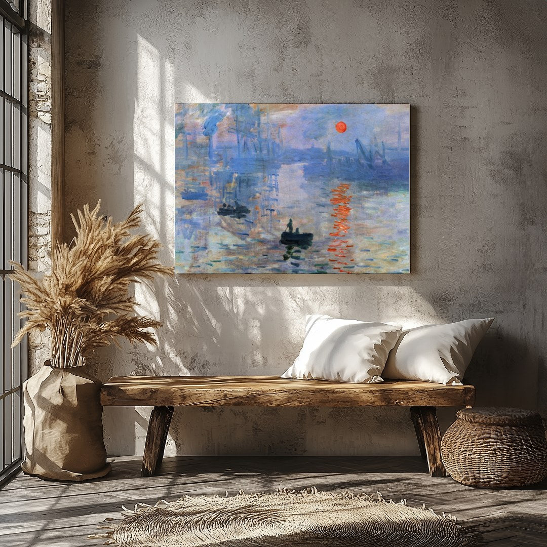 This exquisite artwork captures the ethereal beauty of a sunrise over an industrial harbor. The for Veranda