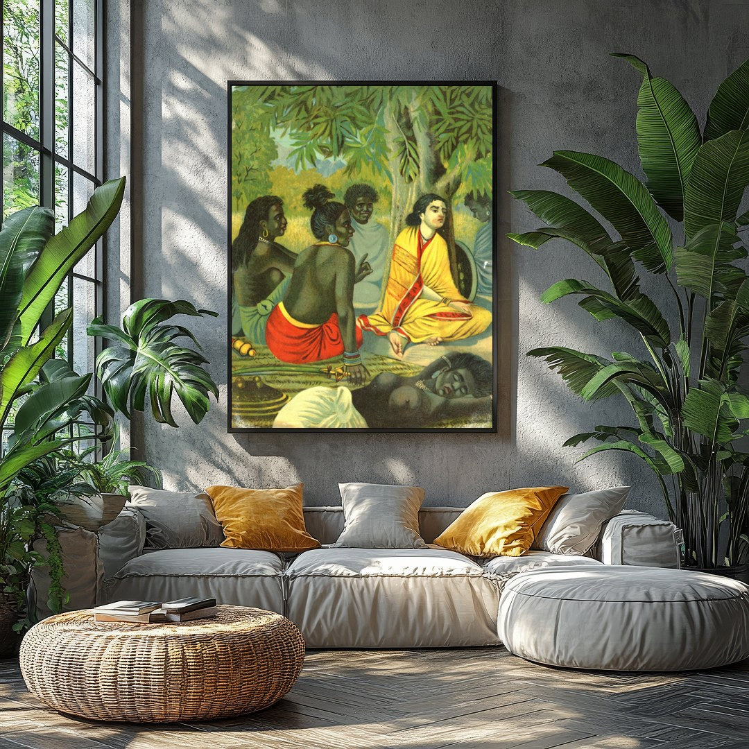 Experience the tranquility and warmth of community with this captivating artwork, depicting a for Balcony