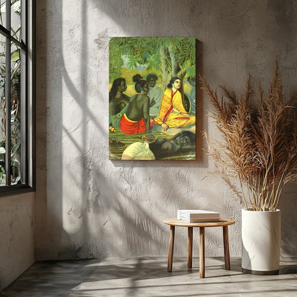 Experience the tranquility and warmth of community with this captivating artwork, depicting a for Entrance
