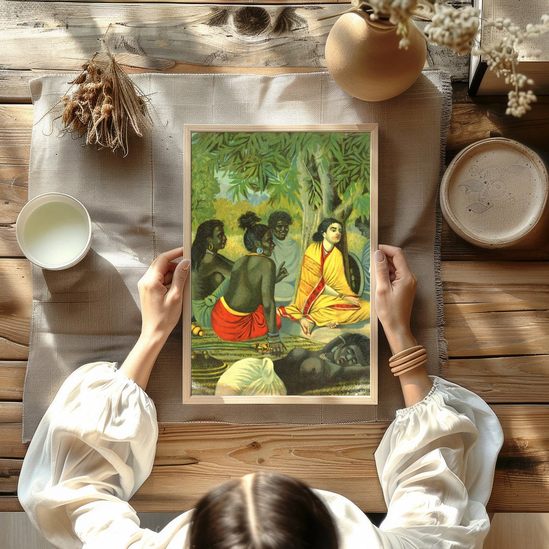 Experience the tranquility and warmth of community with this captivating artwork, depicting a for Kitchen