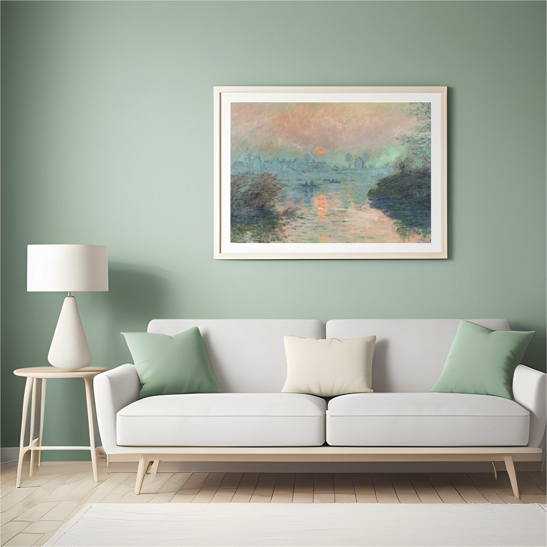 Immerse yourself in the tranquil hues of 'Serene Twilight Over River', a captivating piece that for Hall