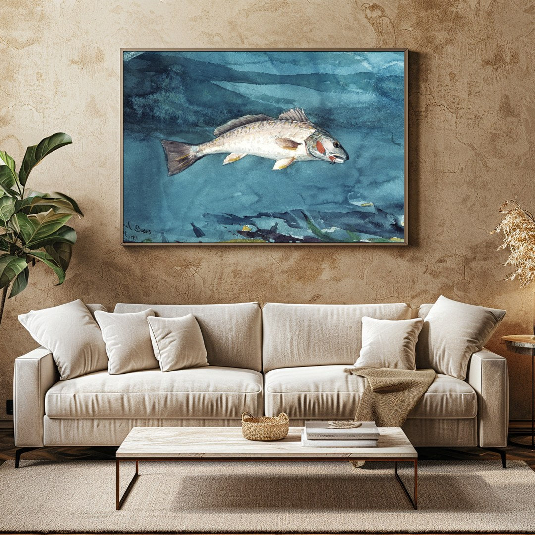 Immerse yourself in the tranquil beauty of marine life with this exquisite watercolor painting. The for Family Room