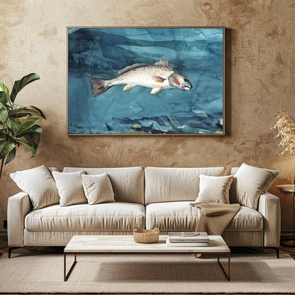 Immerse yourself in the tranquil beauty of marine life with this exquisite watercolor painting. The for Family Room