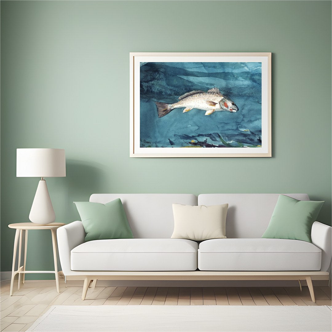 Immerse yourself in the tranquil beauty of marine life with this exquisite watercolor painting. The for Hall
