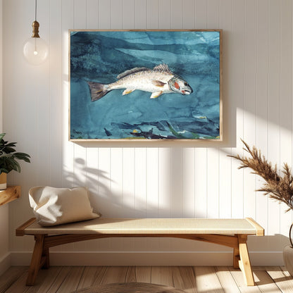 Immerse yourself in the tranquil beauty of marine life with this exquisite watercolor painting. The for Hallway