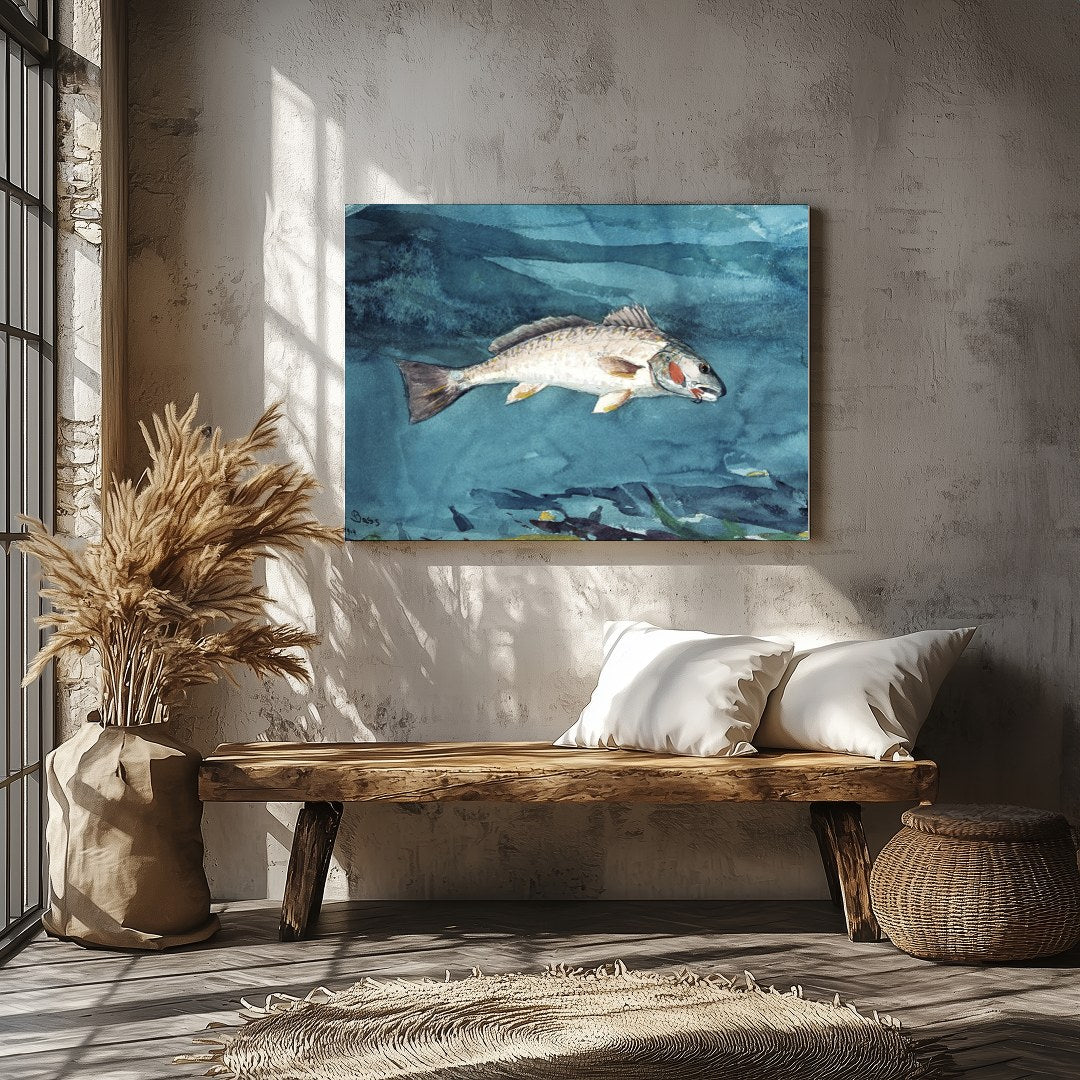 Immerse yourself in the tranquil beauty of marine life with this exquisite watercolor painting. The for Veranda