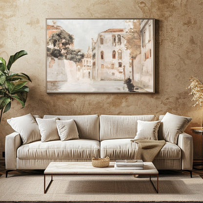 Immerse yourself in the tranquil charm of Venice with this exquisite wall art piece. Capturing a for Family Room