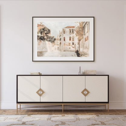 Immerse yourself in the tranquil charm of Venice with this exquisite wall art piece. Capturing a for Foyer