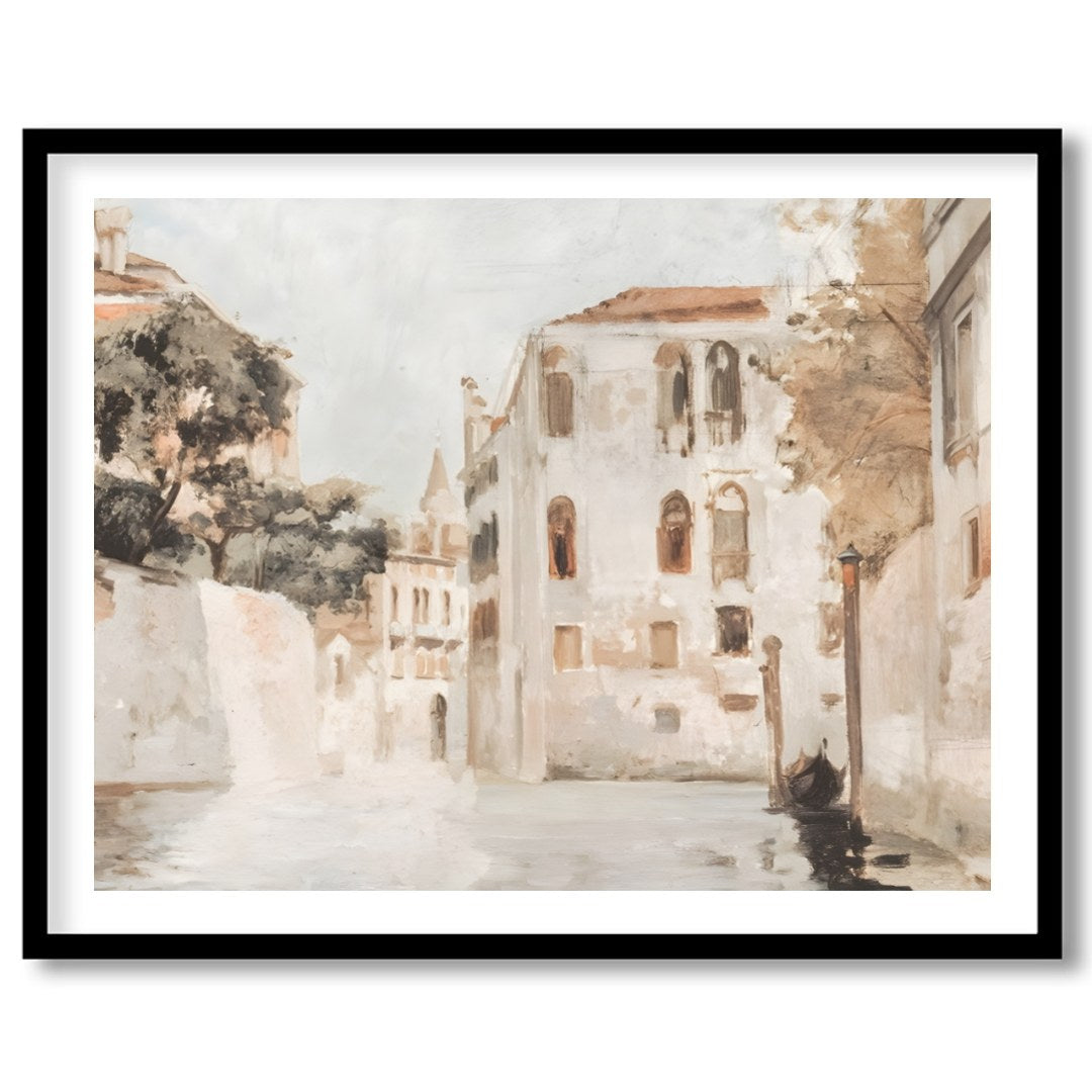 Immerse yourself in the tranquil charm of Venice with this exquisite wall art piece. Capturing a for nook