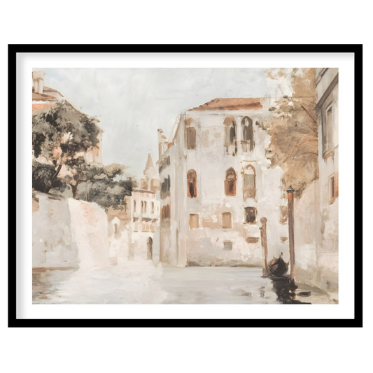 Immerse yourself in the tranquil charm of Venice with this exquisite wall art piece. Capturing a for nook