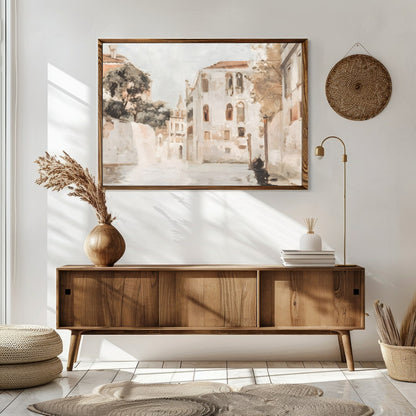 Immerse yourself in the tranquil charm of Venice with this exquisite wall art piece. Capturing a for Sitting Area