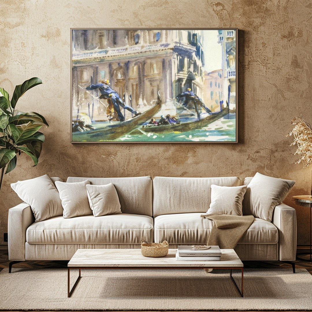 Experience the timeless elegance of Venice with this stunning watercolor painting capturing for Family Room