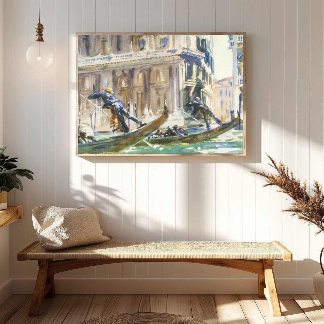 Experience the timeless elegance of Venice with this stunning watercolor painting capturing for Hallway