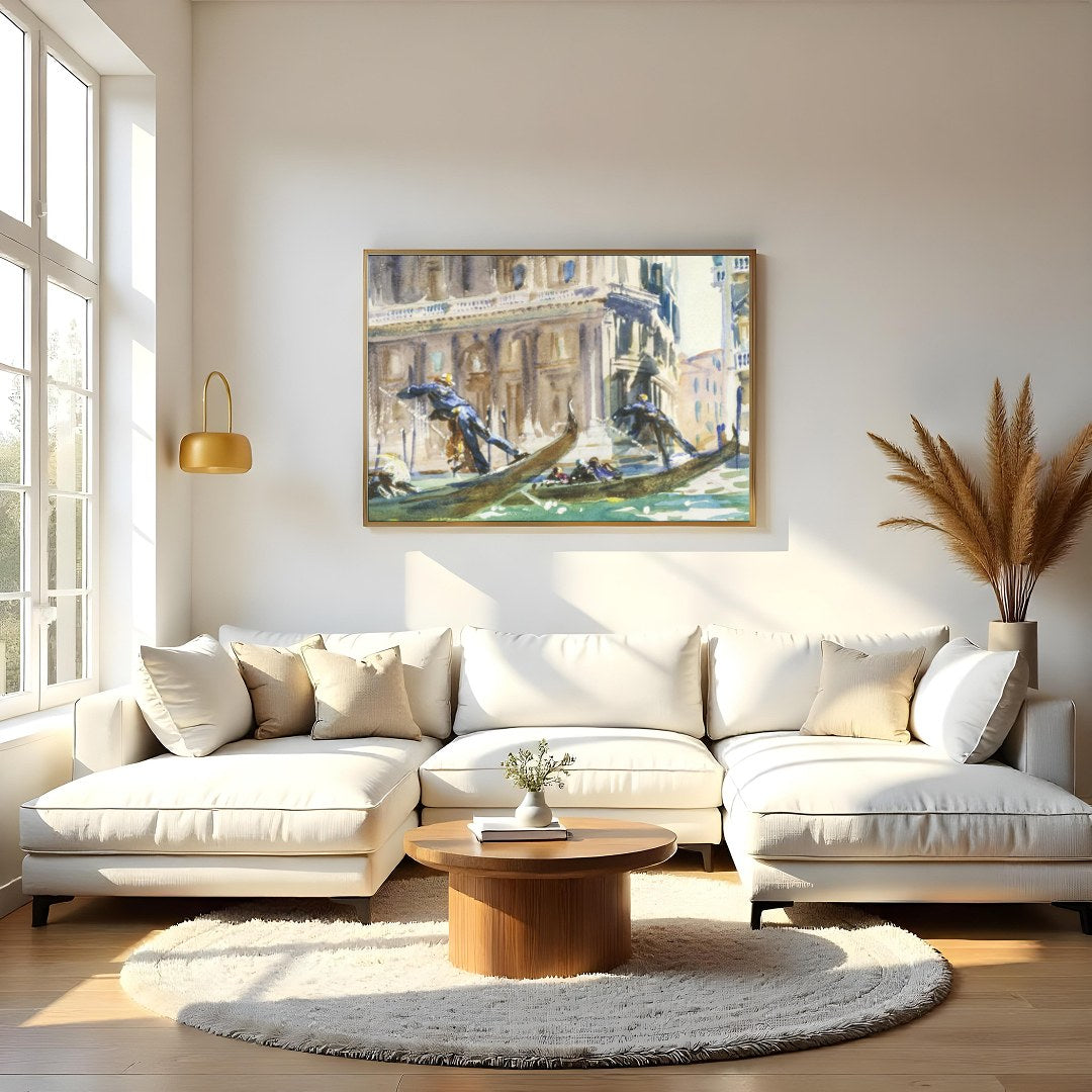 Experience the timeless elegance of Venice with this stunning watercolor painting capturing for Living Room