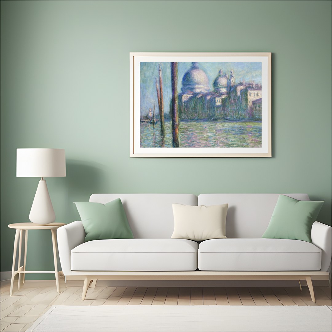 Experience the tranquility of Venice with this stunning impressionist artwork. The gentle for Hall