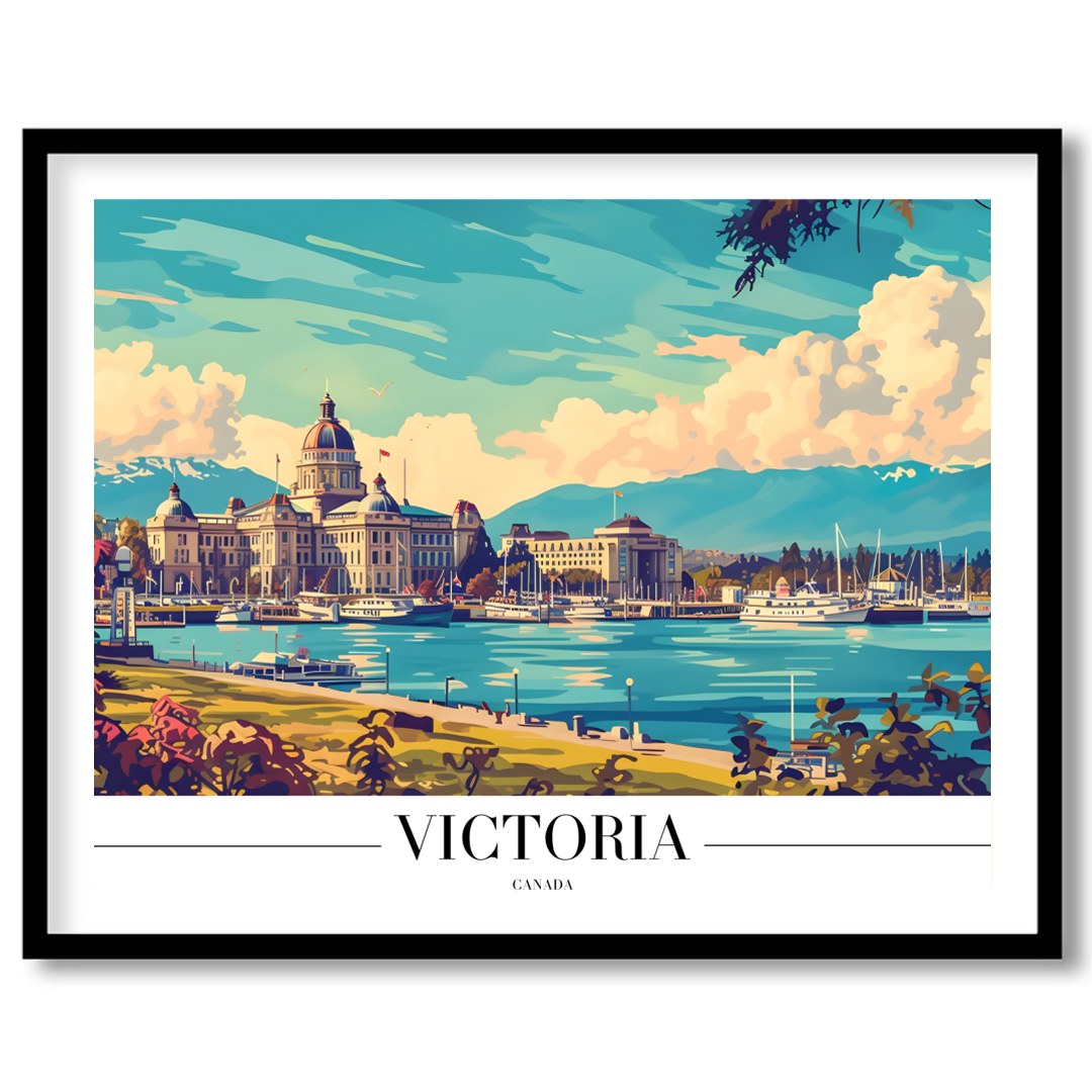 Explore the tranquil beauty of Victoria's harbor with this vibrant artwork. The piece captures the for bedroom