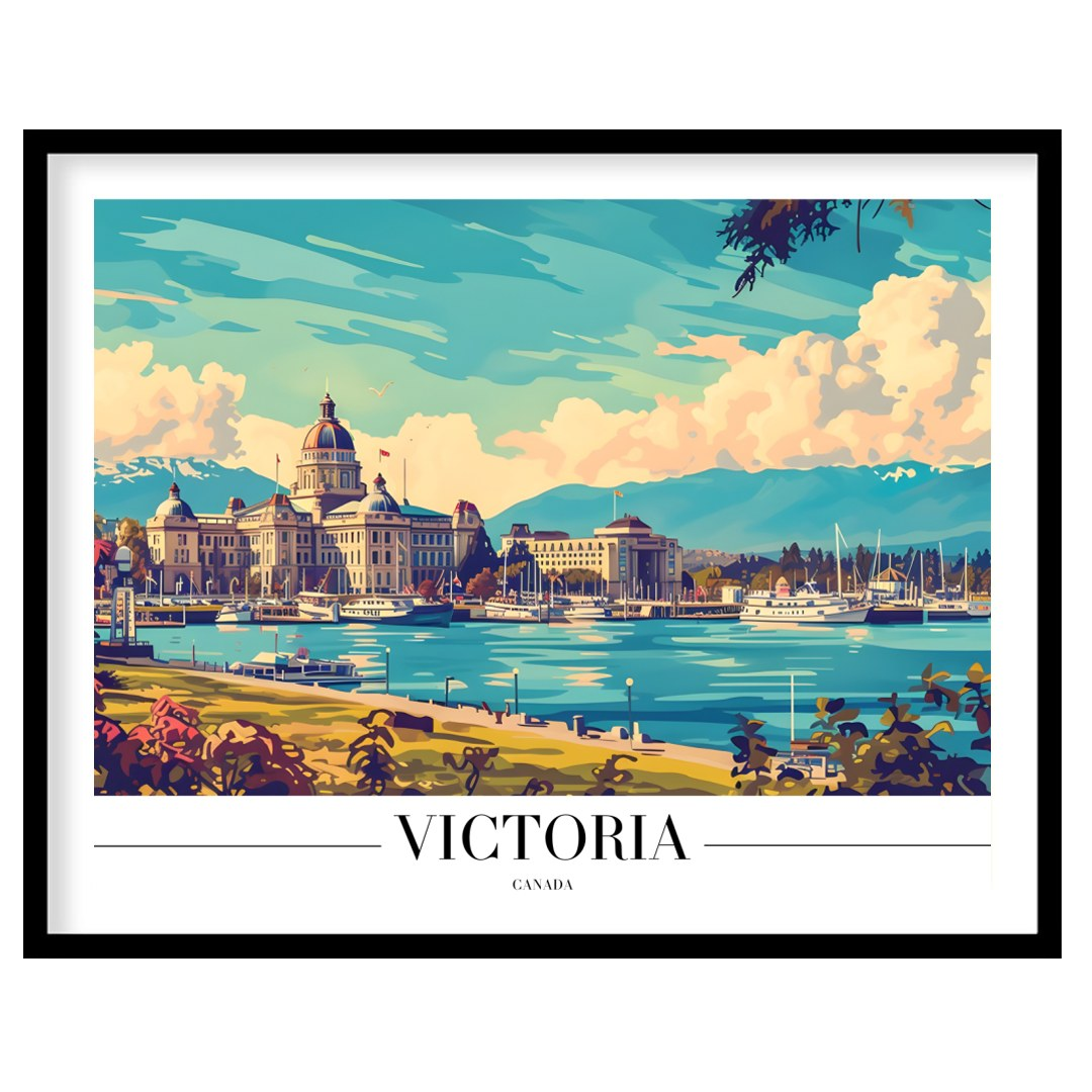 Explore the tranquil beauty of Victoria's harbor with this vibrant artwork. The piece captures the for bedroom
