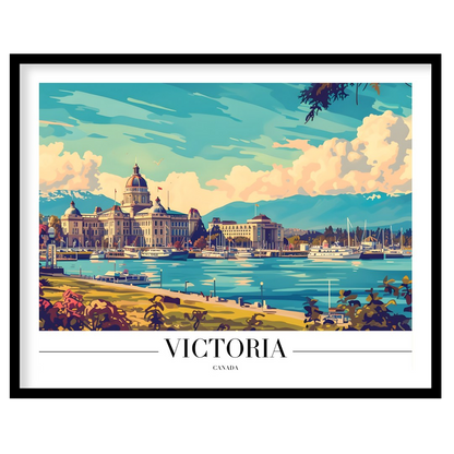 Explore the tranquil beauty of Victoria's harbor with this vibrant artwork. The piece captures the for bedroom