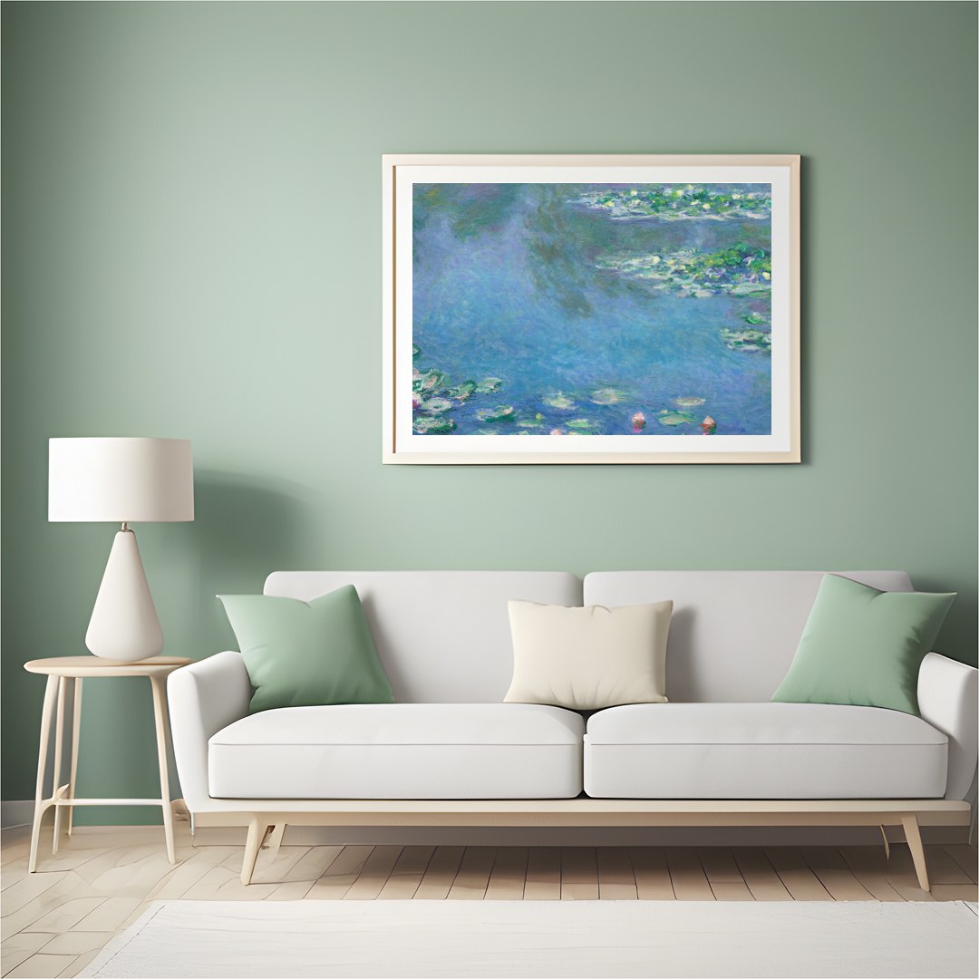 Capture the tranquil beauty of serene waters with this impressionist piece featuring delicate water for Hall