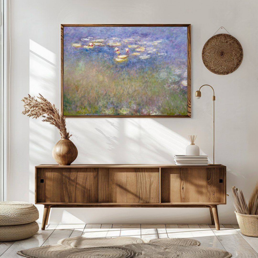 Immerse yourself in a tranquil escape with this impressionistic masterpiece depicting water lilies for Sitting Area
