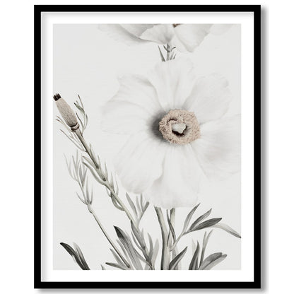 This exquisite artwork captures the delicate beauty of white florals, exuding a serene and calming for bedroom