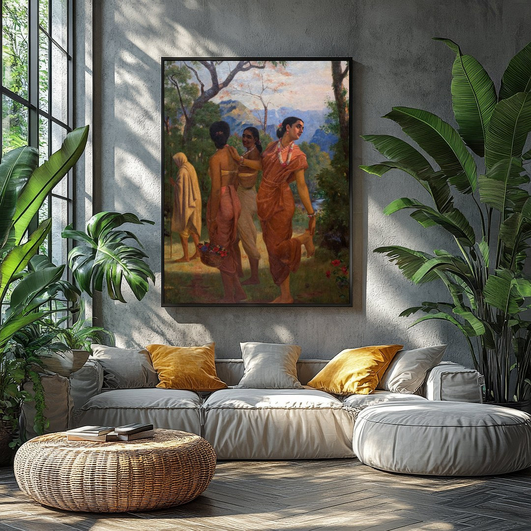 Capture the essence of tranquil beauty with this enchanting artwork featuring a serene gathering for Balcony