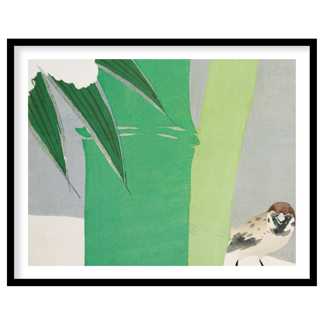 This tranquil art piece captures the essence of nature, featuring a delicate sparrow nestled beside for kitchen